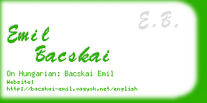 emil bacskai business card